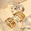 Stainless Steel Heart Shape Geometric Electroplated Exaggerated Light Luxury Couple Style Earrings