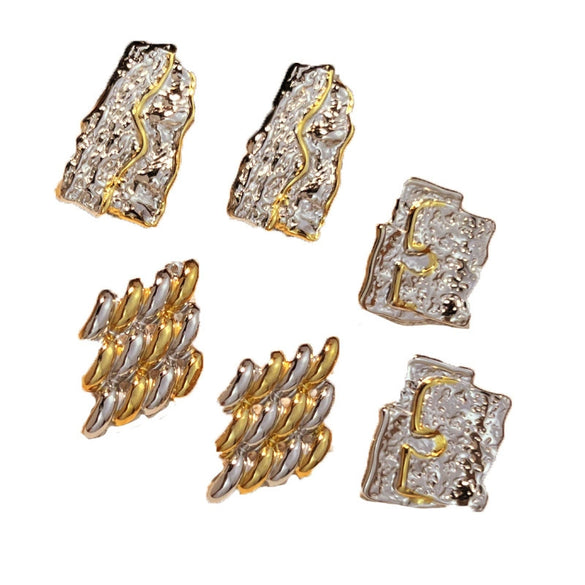 Stainless Steel Heart Shape Geometric Style Electroplated Earrings For Women