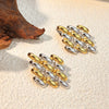 Stainless Steel Heart Shape Geometric Style Electroplated Earrings For Women