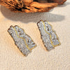 Stainless Steel Heart Shape Geometric Style Electroplated Earrings For Women