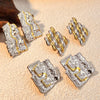 Stainless Steel Heart Shape Geometric Style Electroplated Earrings For Women