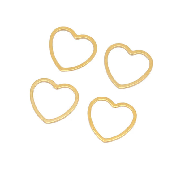 Stainless Steel Heart Shape Jewelry Connection Accessories For Diy Necklace Bracelet Earrings With Electroplating Treatment