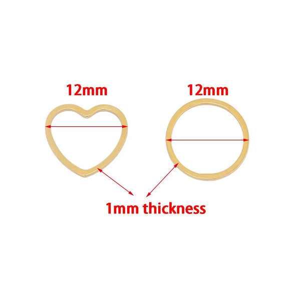 Stainless Steel Heart Shape Jewelry Connection Accessories For Diy Necklace Bracelet Earrings With Electroplating Treatment
