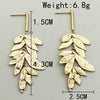 Stainless Steel Heart Shape Leaf Tassel Drop Earrings Electroplated For Women