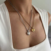 Stainless Steel Heart Shape Love Zirconium Necklace Vacuum Plated 18K Gold