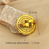 Stainless Steel Heart Shape Minimalist Geometric Electroplated 18K Gold Ring