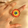 Stainless Steel Heart Shape Minimalist Geometric Electroplated 18K Gold Ring
