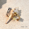 Stainless Steel Heart Shape Minimalist Geometric Electroplating Unisex Opening Adjustable Ring