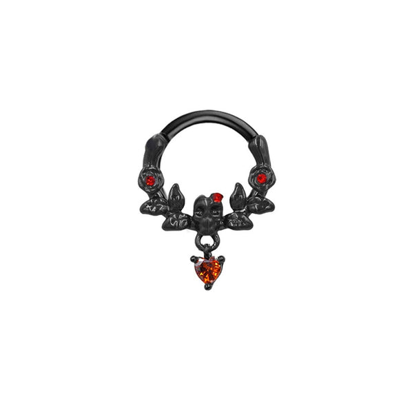 Stainless Steel Heart Shape Minimalist Nose Ring With Diamond Design