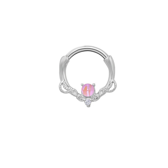 Stainless Steel Heart Shape Minimalist Nose Ring With Diamond Design