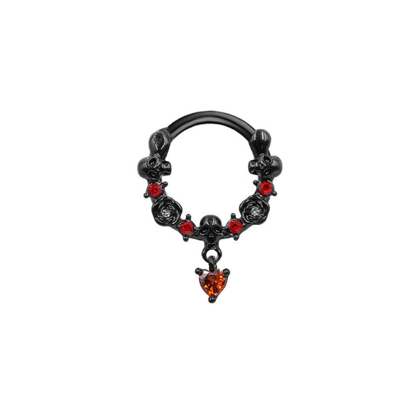 Stainless Steel Heart Shape Minimalist Nose Ring With Diamond Design