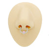 Stainless Steel Heart Shape Minimalist Nose Ring With Diamond Design