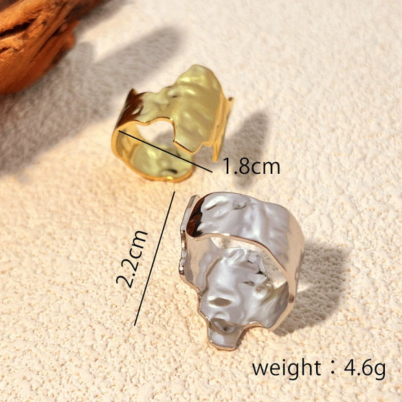 Stainless Steel Heart Shape Natural Geometric Electroplated Loose Couple Ring For Women