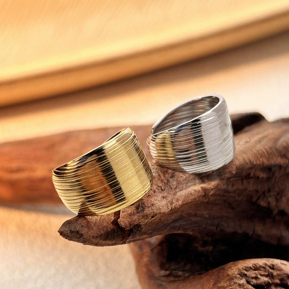 Stainless Steel Heart Shape Natural Geometric Open Ring Jewelry
