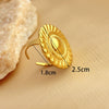 Stainless Steel Heart Shape Open Ring Electroplated With 18K Gold And Natural Geometric Style