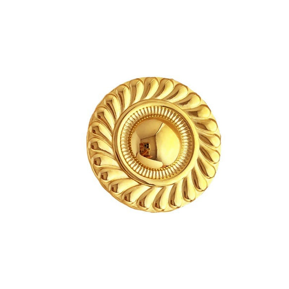 Stainless Steel Heart Shape Open Ring Electroplated With 18K Gold And Natural Geometric Style