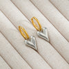Stainless Steel Heart Shape Pendant And Earrings Minimalist Style Goldplated Electroplating