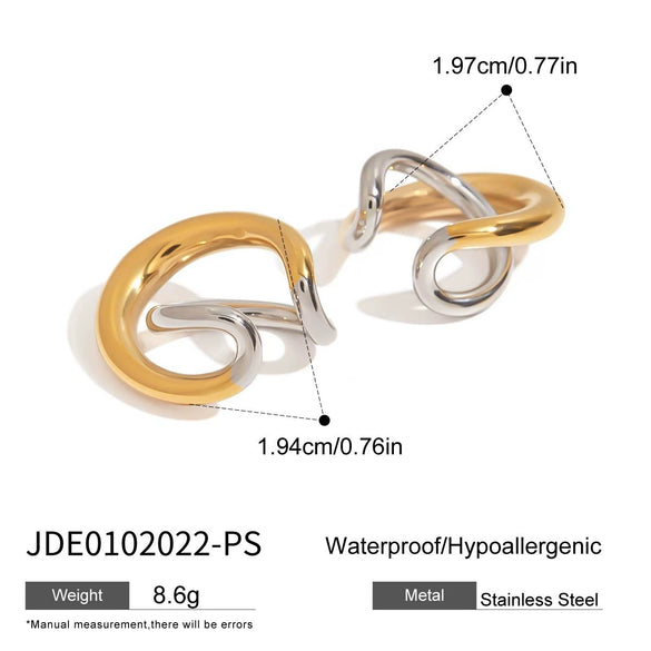 Stainless Steel Heart Shape Pendant Earrings With Electroplating And White Diamond Simple Style For Women