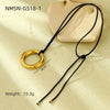 Stainless Steel Heart Shape Pendant Necklace With Black Wax Rope And Electroplating For Women