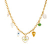 Stainless Steel Heart Shape Pendant Necklace With Oil Dripping Devil's Eye Design And Electroplating For Women