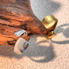 Stainless Steel Heart Shape Retro Ring With Electroplating Design