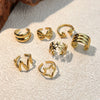 Stainless Steel Heart Shape Ring Electroplated 18K Gold Minimalist Geometric Jewelry