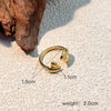 Stainless Steel Heart Shape Ring Electroplated 18K Gold Minimalist Geometric Jewelry