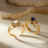 Stainless Steel Heart Shape Ring Electroplating Design Love Does Not Fade Zircon Women's