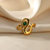Stainless Steel Heart Shape Ring Electroplating Design Love Does Not Fade Zircon Women's