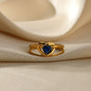 Stainless Steel Heart Shape Ring Electroplating Design Love Does Not Fade Zircon Women's