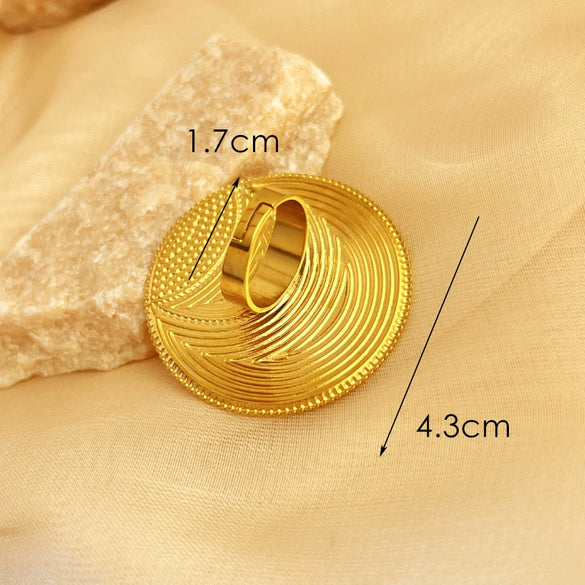 Stainless Steel Heart Shape Ring Electroplating Minimalist Geometric Style Unisex