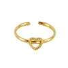 Stainless Steel Heart Shape Ring For Women Personality Fashion Design