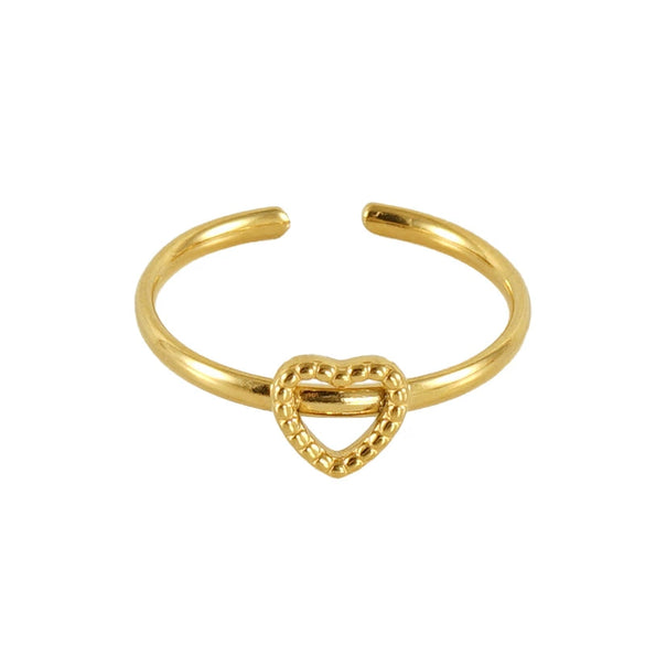 Stainless Steel Heart Shape Ring For Women Personality Fashion Design