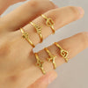 Stainless Steel Heart Shape Ring For Women Personality Fashion Design