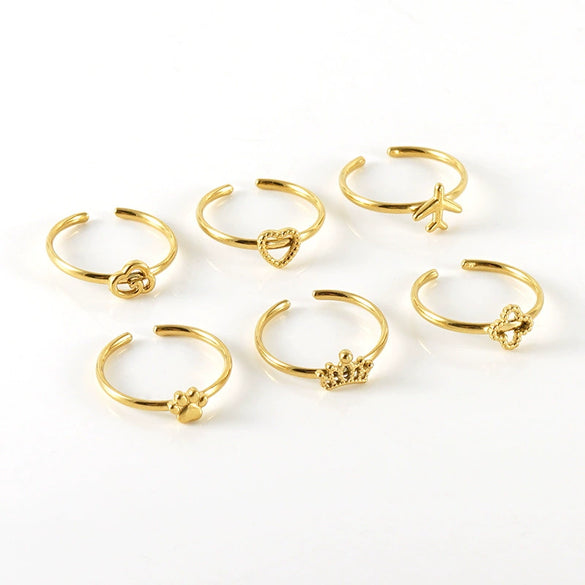 Stainless Steel Heart Shape Ring For Women Personality Fashion Design