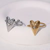 Stainless Steel Heart Shape Ring For Women Simple Style Electroplated