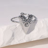 Stainless Steel Heart Shape Ring For Women Simple Style Electroplated