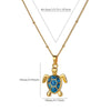 Stainless Steel Heart Shape Turtle Pendant Necklace Electroplating Minimalist Unisex