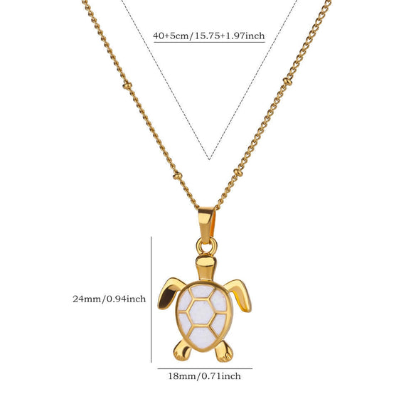 Stainless Steel Heart Shape Turtle Pendant Necklace Electroplating Minimalist Unisex