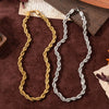 Stainless Steel Heart Shape Twist Chain Necklace With 18K Gold Color Vacuum Plating