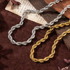 Stainless Steel Heart Shape Twist Chain Necklace With 18K Gold Color Vacuum Plating