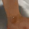 Stainless Steel Heart Shaped Anklet Simple Fashion Creative Unisex Accessories