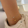 Stainless Steel Heart Shaped Anklet Simple Fashion Creative Unisex Accessories