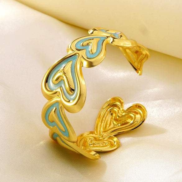 Stainless Steel Heart Shaped Bracelet With Drip Oil Finish Fashion Versatile Light Luxury Style Accessory