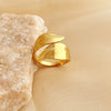 Stainless Steel Heart Shaped Classic Open Ring With 18K Gold Plating And Natural Geometric Design