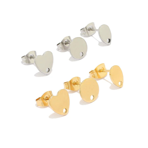 Stainless Steel Heart Shaped Electroplated Women's Earrings Accessories