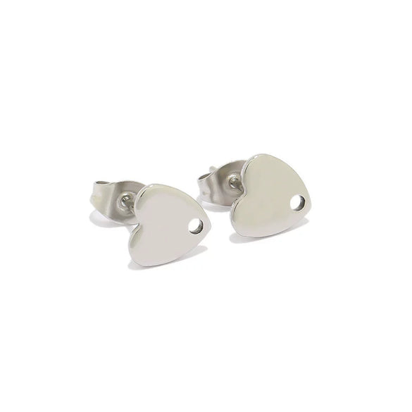 Stainless Steel Heart Shaped Electroplated Women's Earrings Accessories