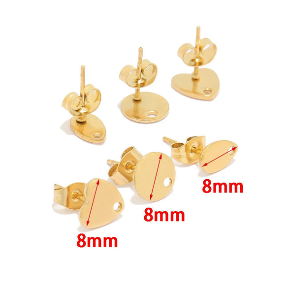 Stainless Steel Heart Shaped Electroplated Women's Earrings Accessories