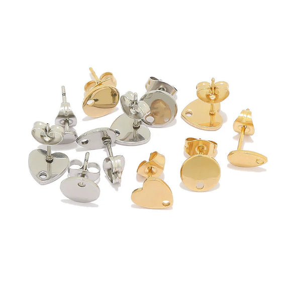 Stainless Steel Heart Shaped Electroplated Women's Earrings Accessories