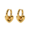 Stainless Steel Heart Shaped Geometric Electroplated Ladies Earrings